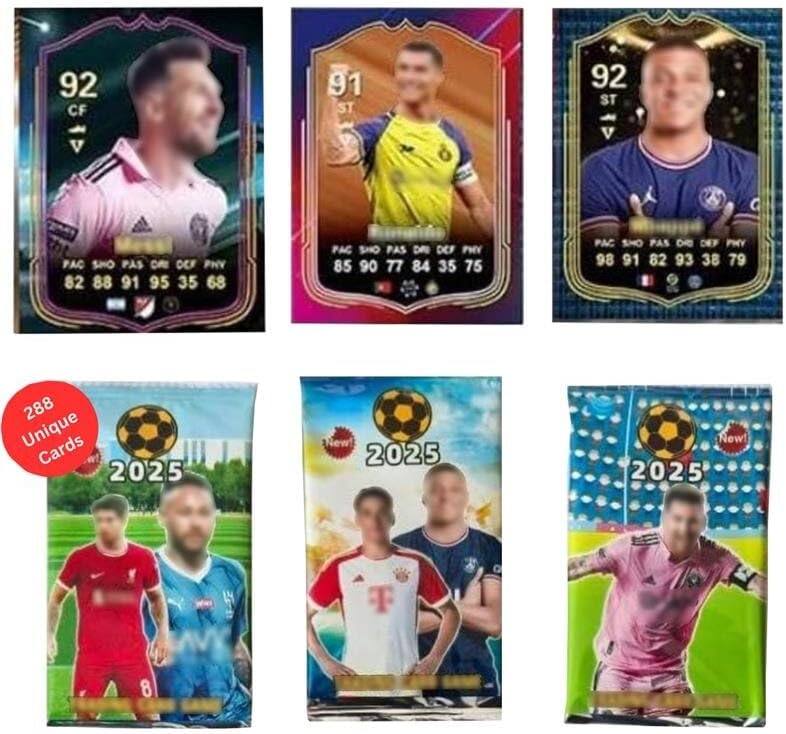 2025 Soccer Playing Trading Cards Mystery Packs Box Set 288 Cards