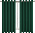 Blackout Curtains for Bedroom - Thermal Grommet Panels, Emerald Green