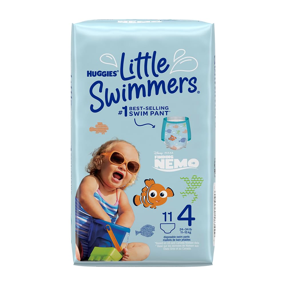 Huggies Little Swimmers Size M, 11 ct | 24-34 lb, Swim with Confidence!