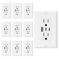 USB Outlets with 3 USB Ports and TR Tamper-Resistant Receptacle - 10
