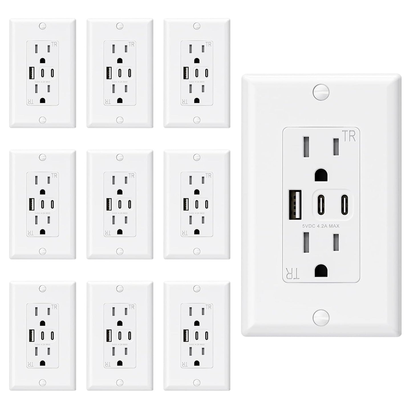 ELEGRP USB Outlets with 3 USB Ports for Efficient Charging