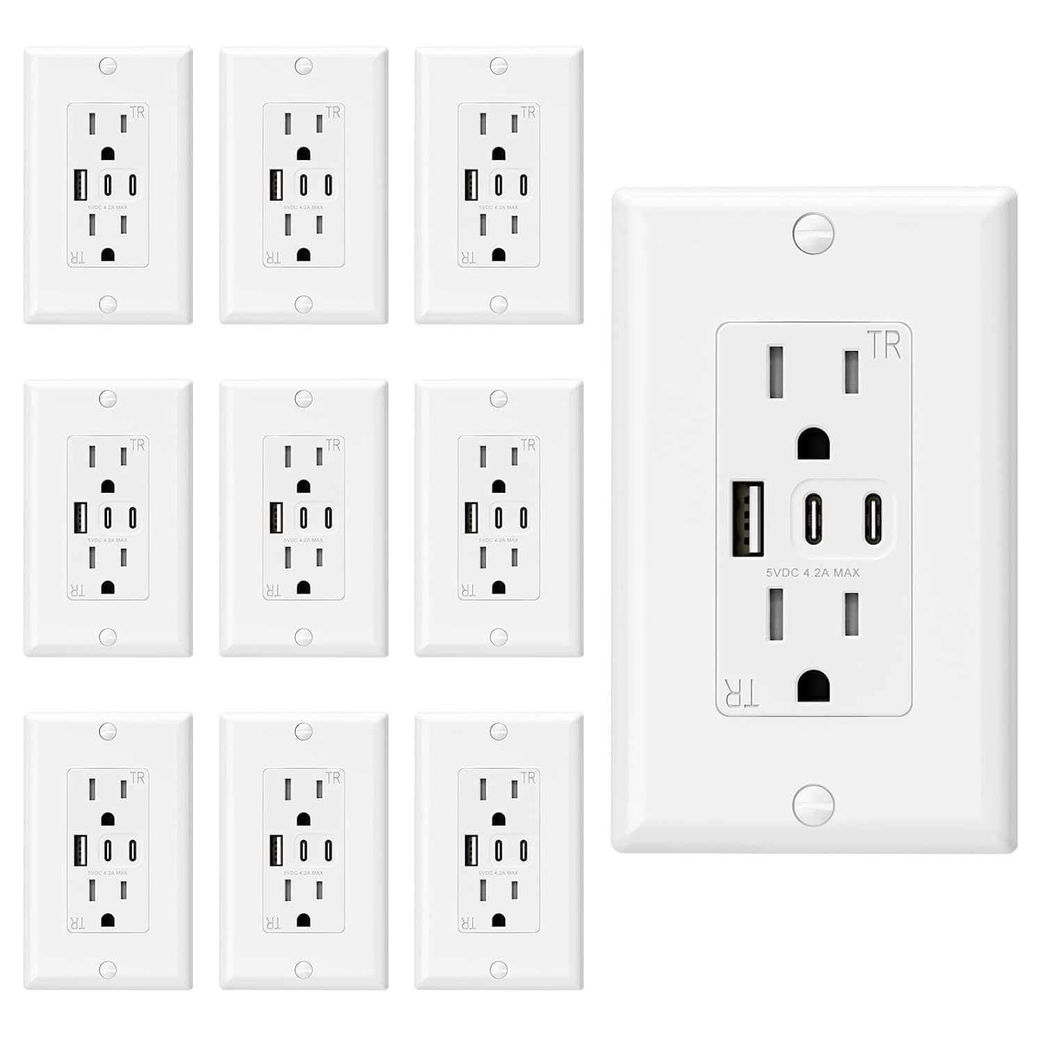 ELEGRP USB Outlets with 3 USB Ports for Efficient Charging