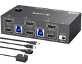 8K HDMI KVM Switch Dual Monitor 2 Computers - 8K@60Hz, 4K@144Hz