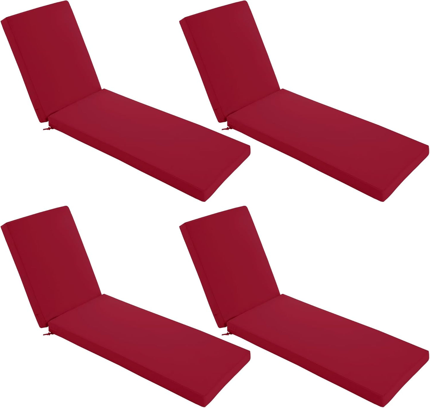 Chaise Lounge Cushions Outdoor Set of 4 - Waterproof and Stylish