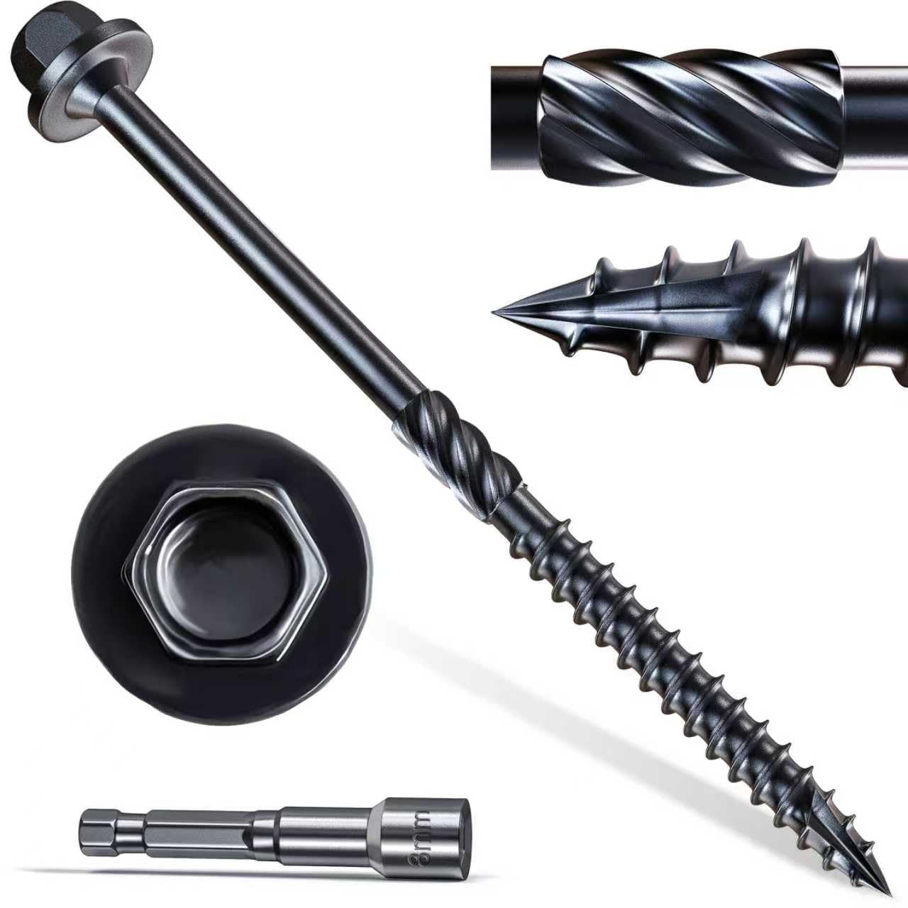 #14 x 4 Heavy Duty Wood Structural Screws for Outdoor Projects