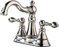 Two Handle Bathroom Faucet Polished Nickel 4 in Centerset - Durable