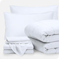 Cal King White 7 Piece Comforter & Sheet Set - Ultra-Soft 1800