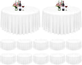 12 Pack White Round Tablecloth 120 in Circle Polyester - Washable Set