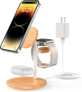 Yellow Woodgrain 3 in 1 Wireless Charging Station for Apple Devices