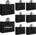 Amylove 100 Pcs Plastic Bags with Handles 16x12x6 in - Bulk Frosted