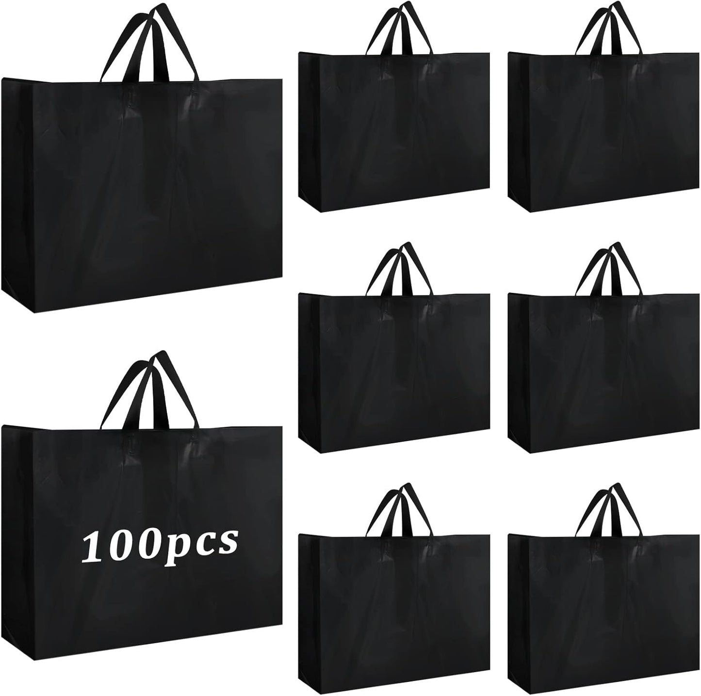 Amylove 100 Pcs Plastic Bags with Handles for Gift Packaging