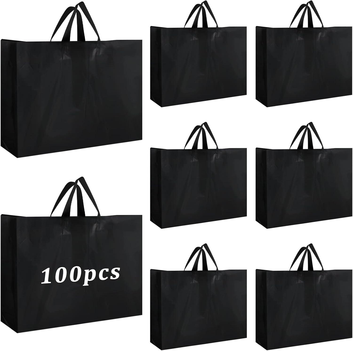 Amylove 100 Pcs Plastic Bags with Handles for Gift Packaging