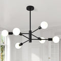 HHR Black Sputnik Ceiling Light 6-Light Chandelier - Modern Mid