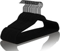 MIZGI Premium All Black Velvet Hangers for Space Saving Needs