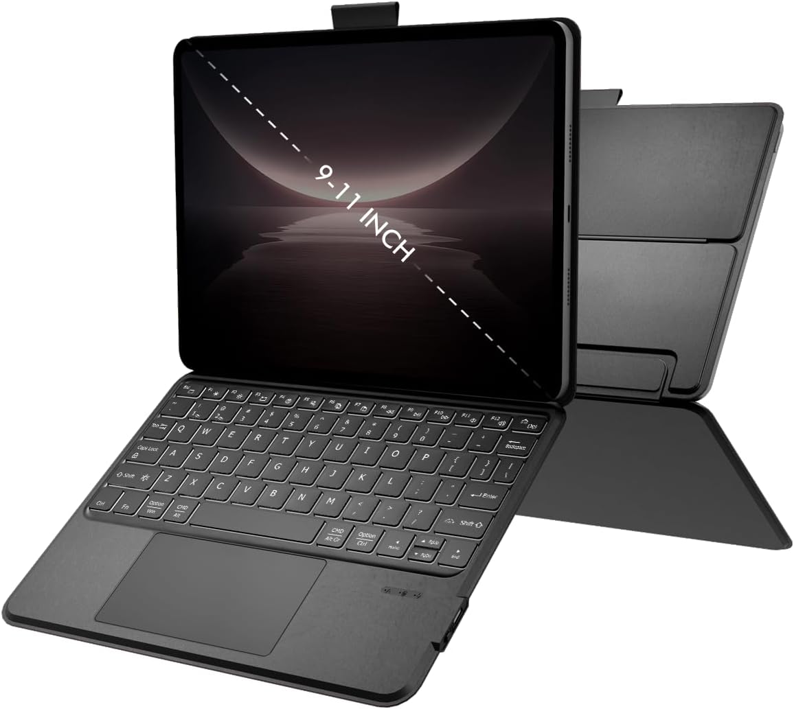 Universal Keyboard Case for 9-11 Inch Tablets with Backlit Keyboard