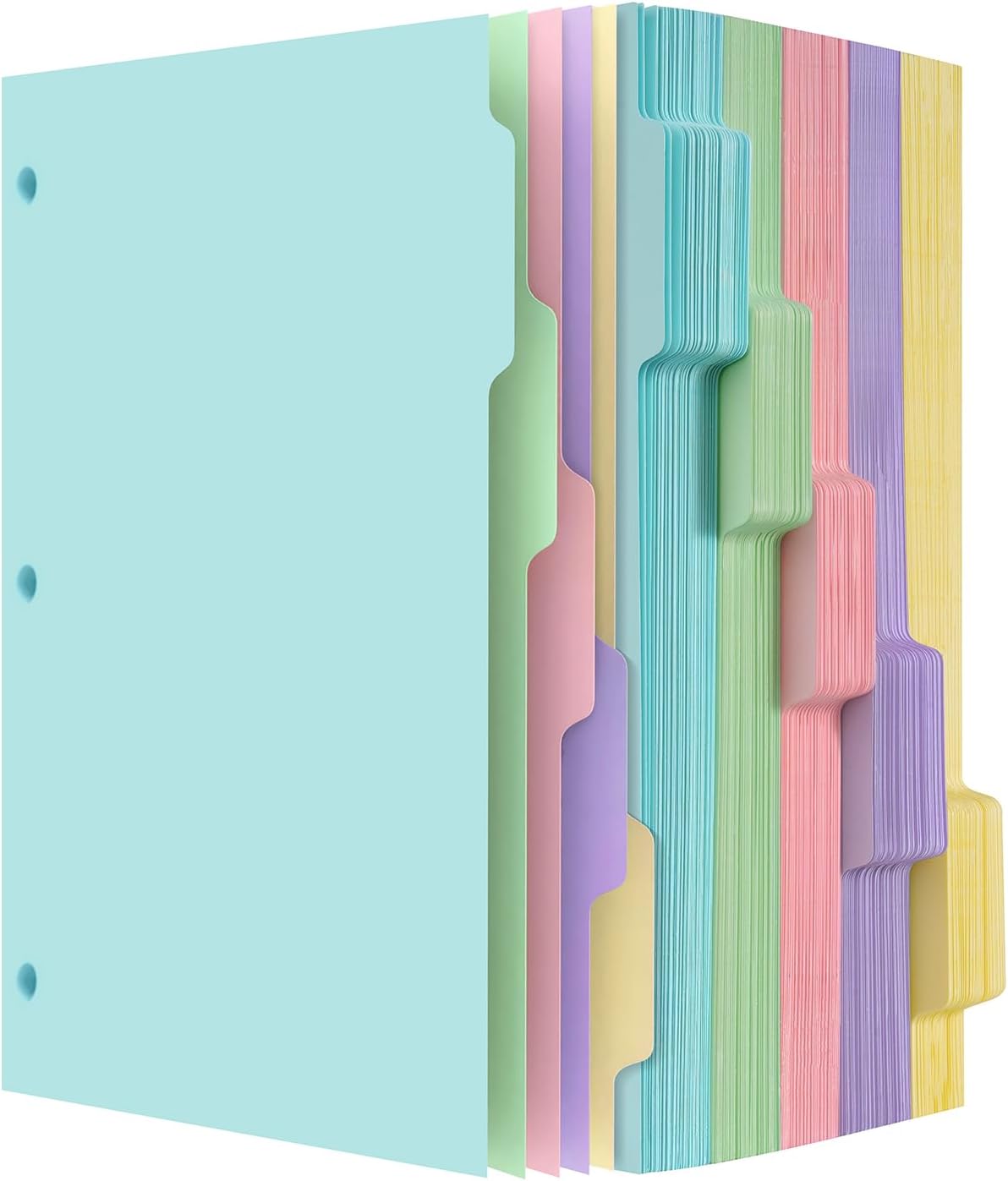 Dynta Binder Dividers with 5 Tabs Bulk 250 Packs for Organizing