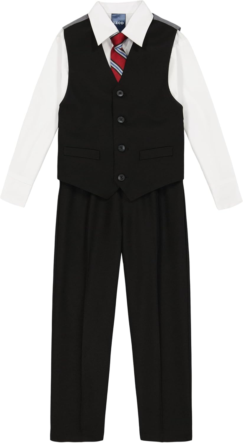 IZOD Boys' 4-Piece Set with Dress Shirt, Tie, Vest, Pants