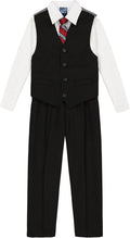 Boys' 4-Piece Vest Suit Set with Tie and Shirt - Colorful Occasion