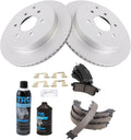 TRQ Rear Brake Pad & Rotor Kit Compatible with 2011-2017 QX56 QX80