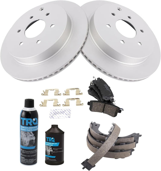TRQ Rear Brake Pad & Rotor Kit for INFINITI QX56 and QX80