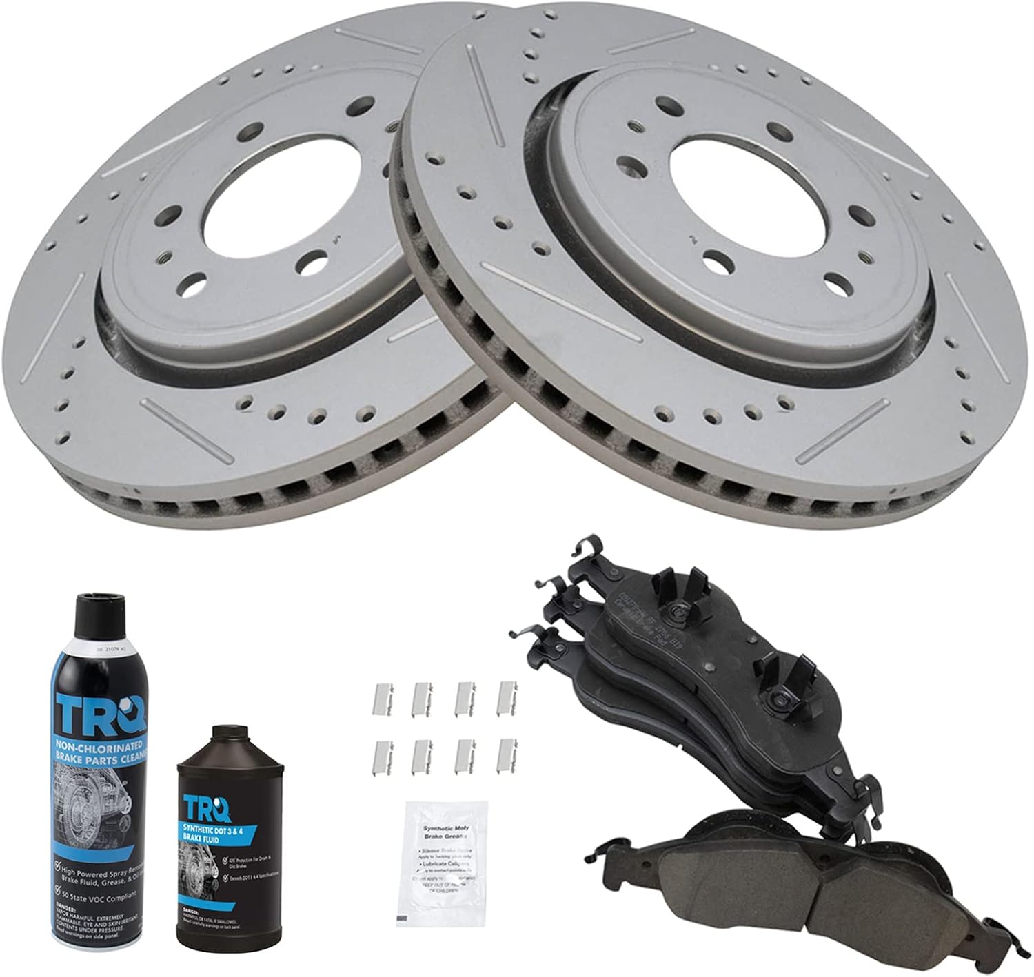 TRQ Front Performance Brake Pad & Rotor Kit for 2007-2009 Ford