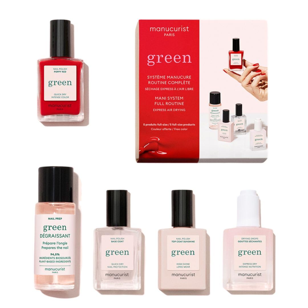 Manucurist System Green Red Poppy Red Professional Manicure Set