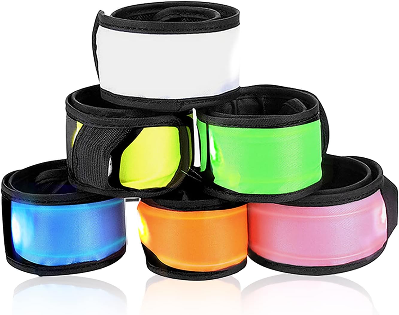 6 Pack LED Safety Slap Bracelets by esonstyle