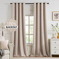Blackout Linen Textured Curtains 102 in Panels - Room Darkening