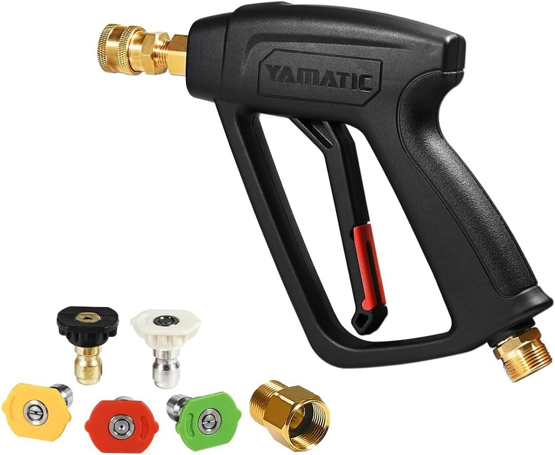 YAMATIC Pressure Washer Short Gun with 5 Nozzles for 4000 PSI