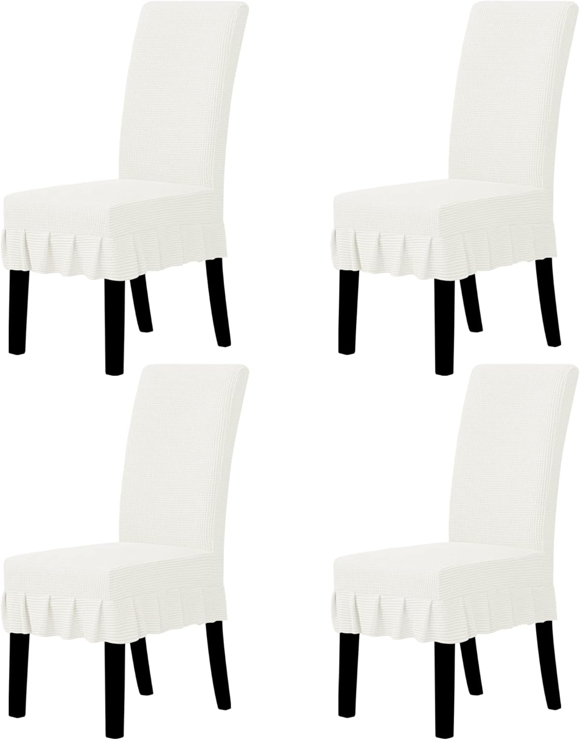 Stretch Dining Chair Covers with Skirt for Elegant Home Decor