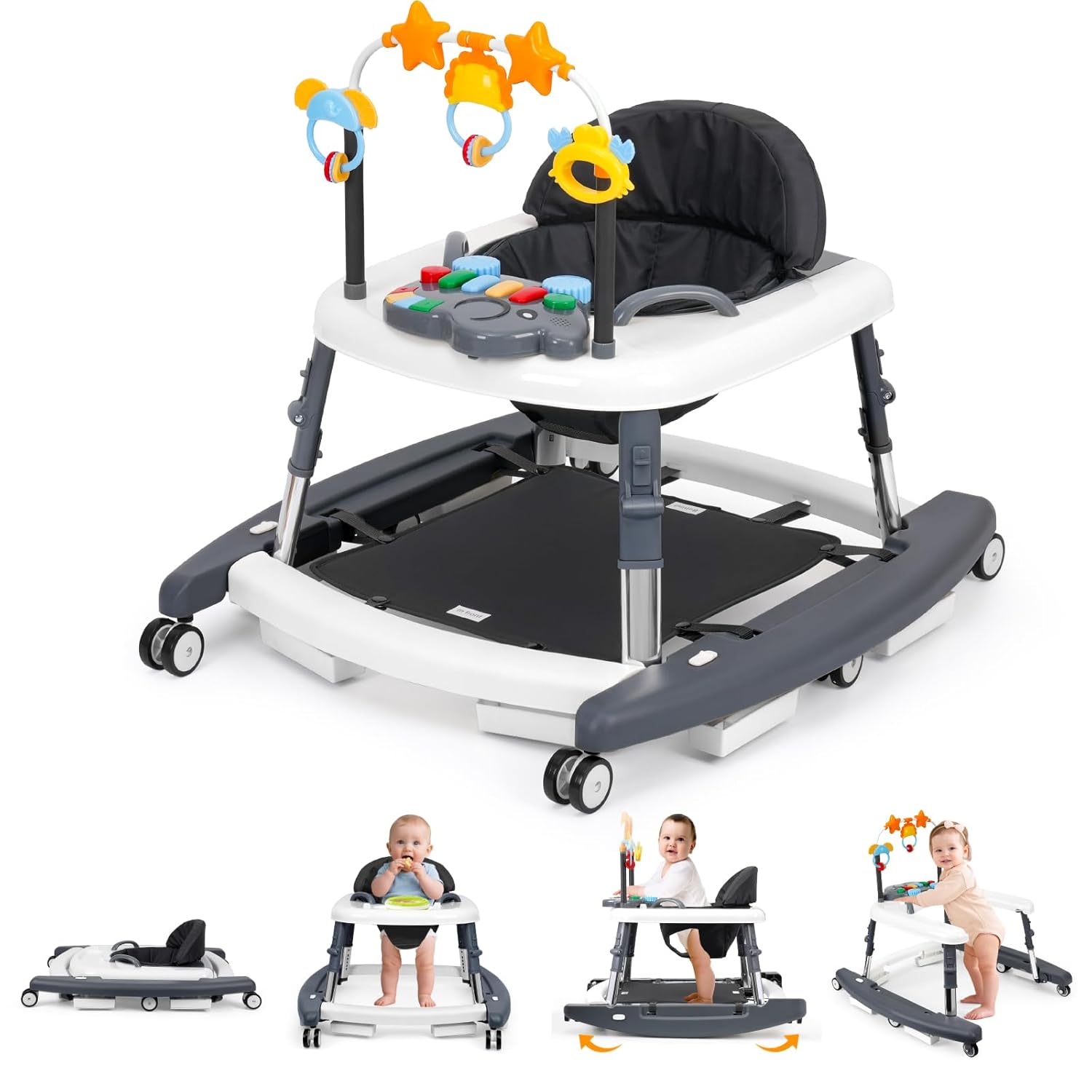 5-in-1 Music and Lights Baby Walker for Infants and Toddlers