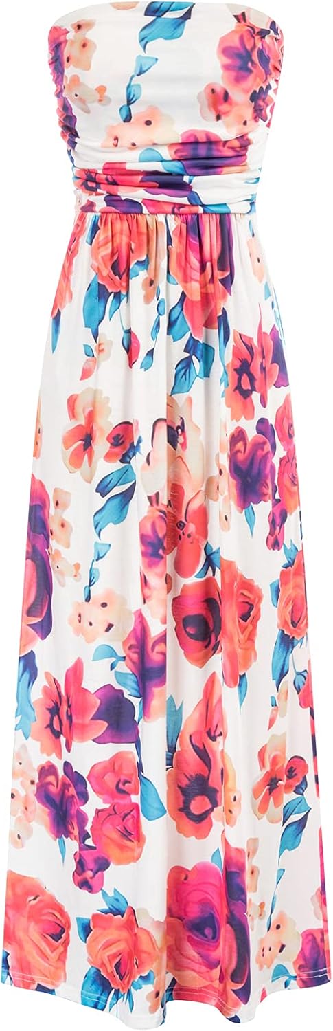 Stylish Strapless Maxi Dress with Pockets for Women