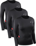Neleus Women's Compression Long Sleeve Athletic T-Shirt 3-Pack Set