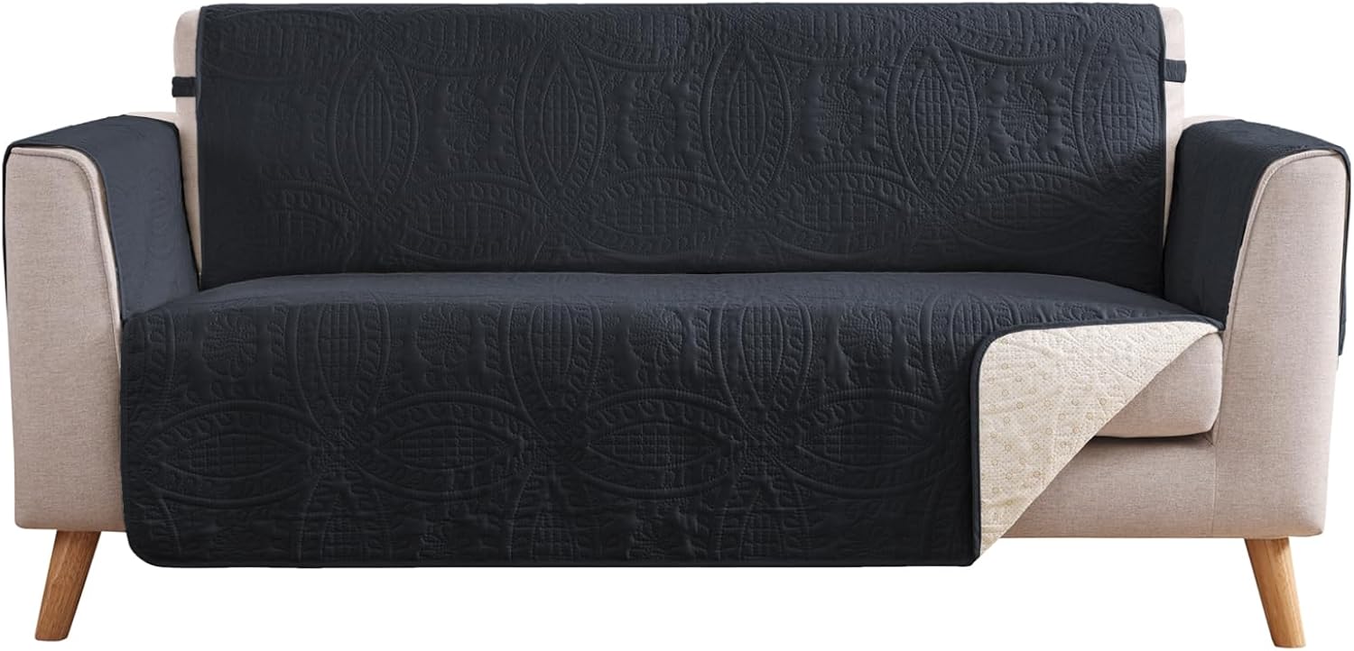 Blue Loveseat Covers for 2 Cushion Couch - Water-Repellent Slipcovers