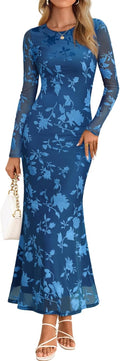 Stylish MEROKEETY Women's Floral Maxi Dress for Fall Events