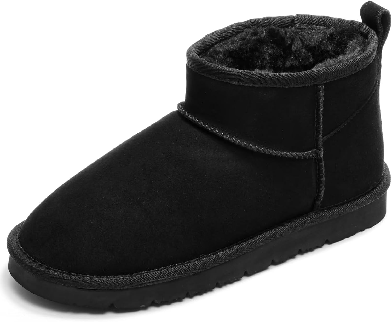 OOW 100% Genuine Suede Ankle Low Boots for Women with Fur