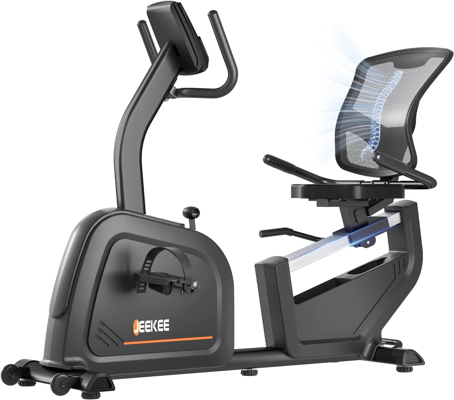 JEEKEE Recumbent Exercise Bike for Seniors with 16 Levels Resistance