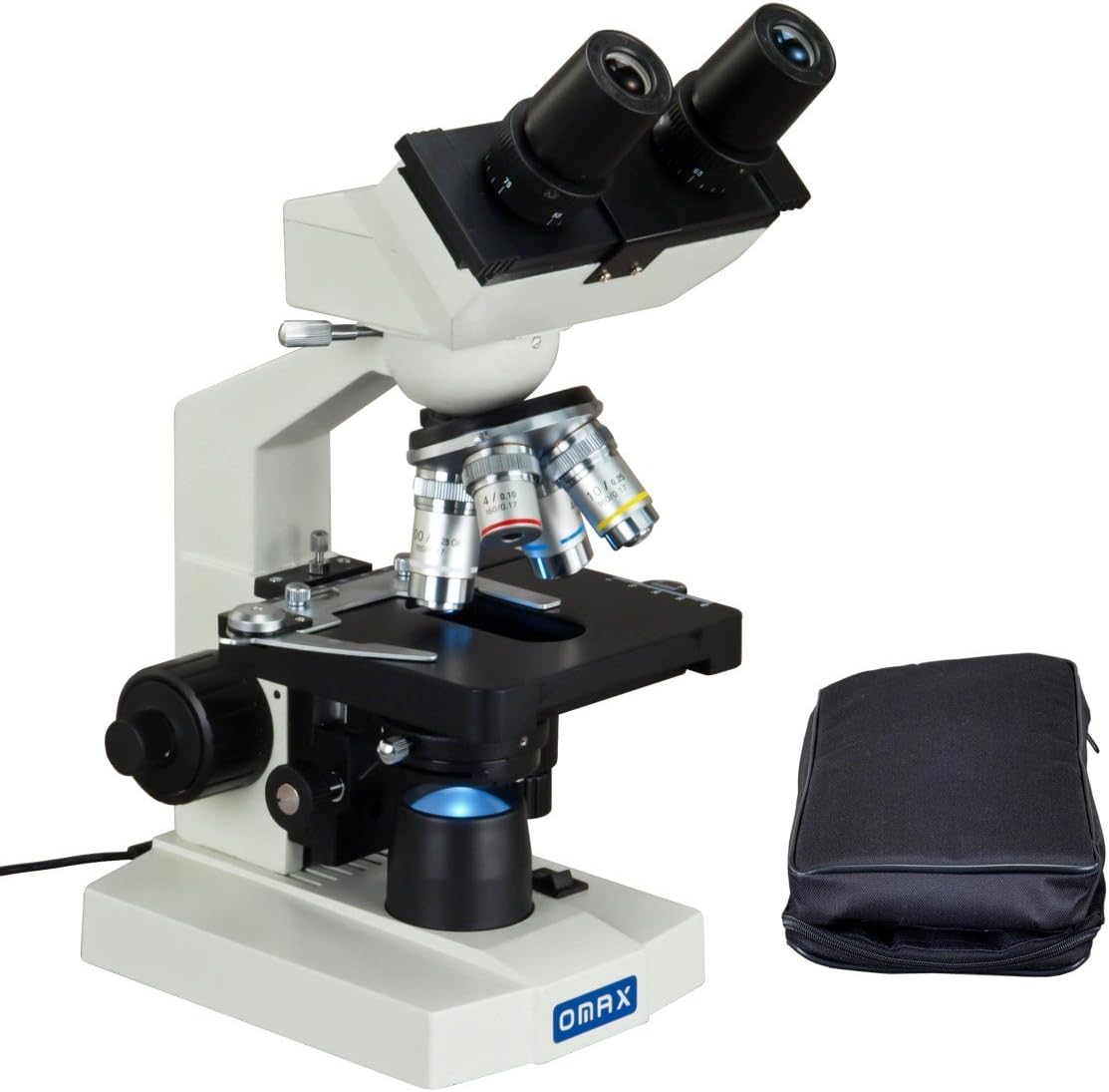 OMAX 40X-2500X Lab Binocular Microscope with Carrying Case