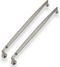 5 Pack 12 in Hole Center Brushed Satin Nickel Cabinet Pulls - Solid