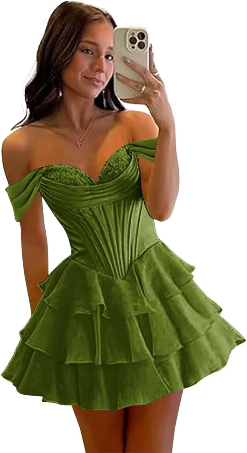 Floral Off Shoulder Short Homecoming Dress for Any Occasion
