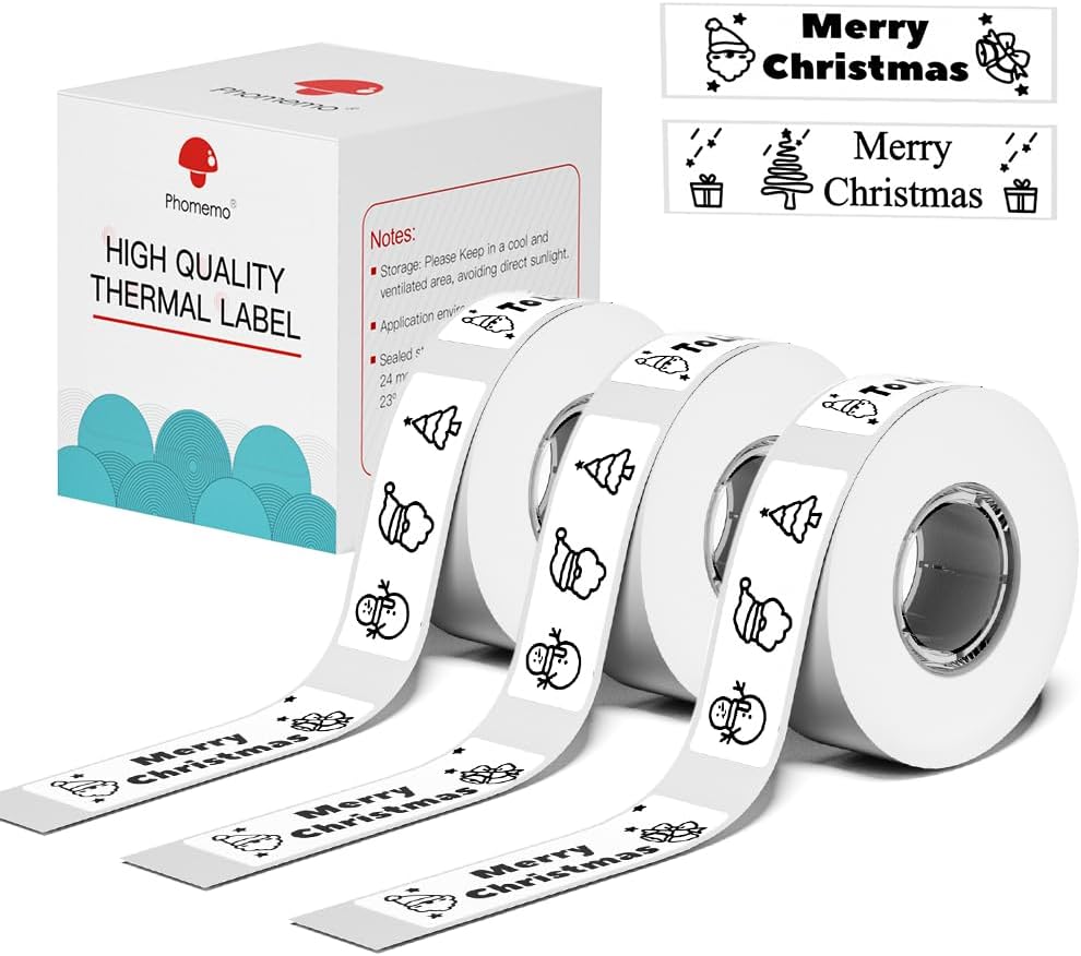 Phomemo D30 Label Tape Trio - Crisp Black-White Labels!