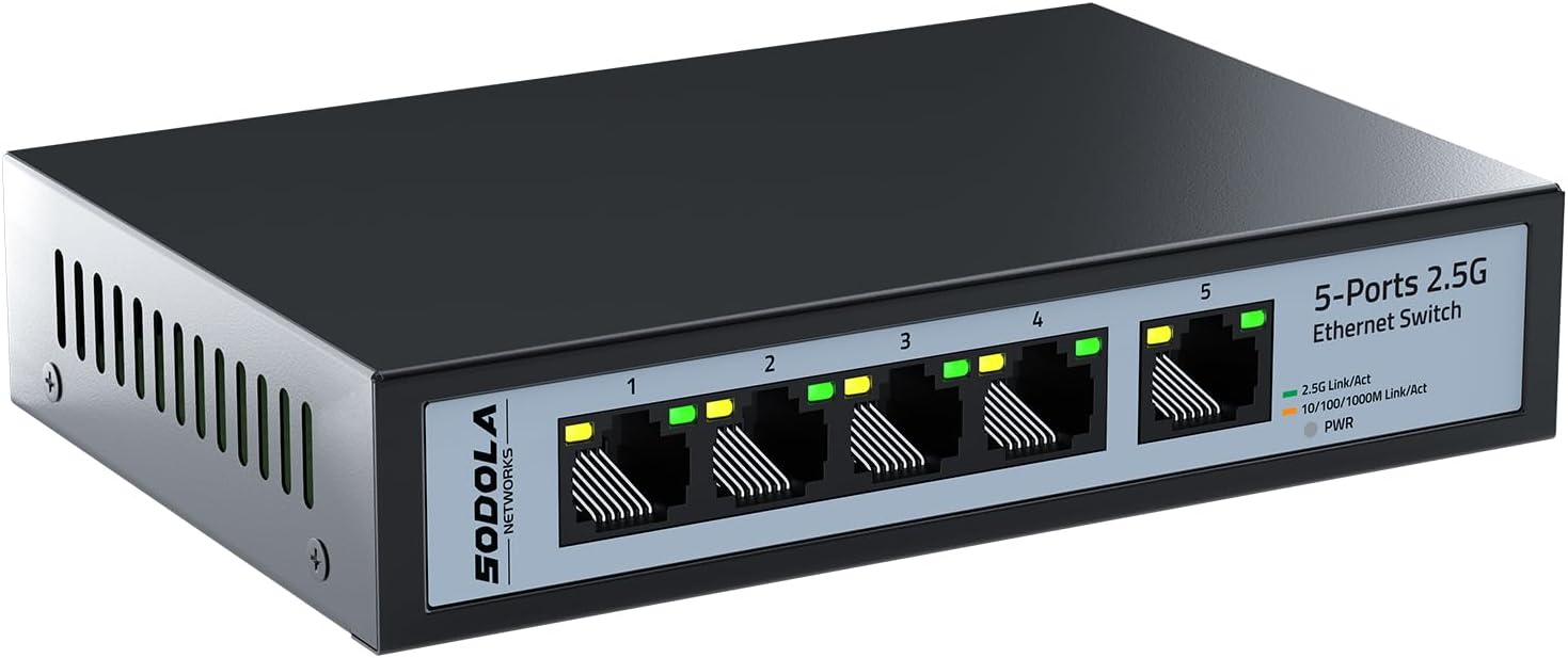 5 Port 2.5G Ethernet Switch with 45Gbps Capacity for Fast Networking