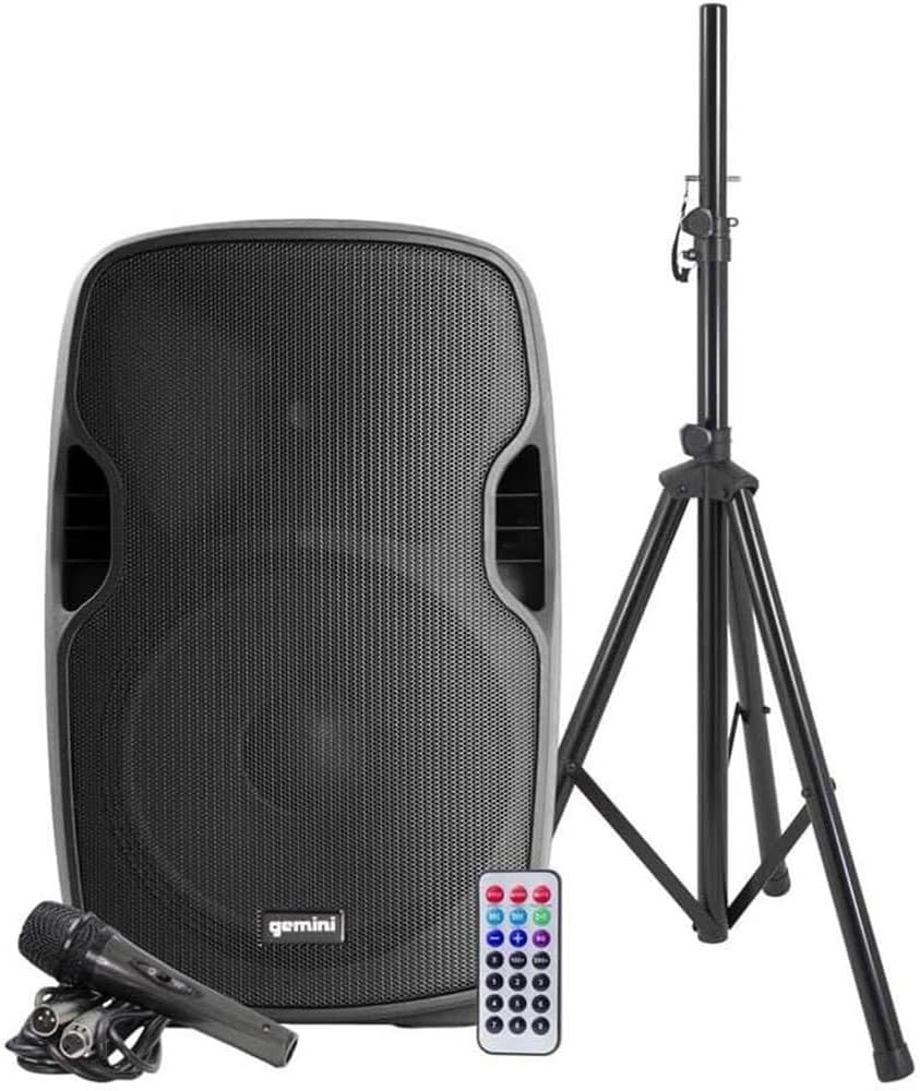 Gemini AS-15BLU-PK Bluetooth Portable Party Speakers Bundle
