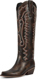 Cowboy Boots for Women Knee High Cowgirl Boots - Comfortable Retro On
