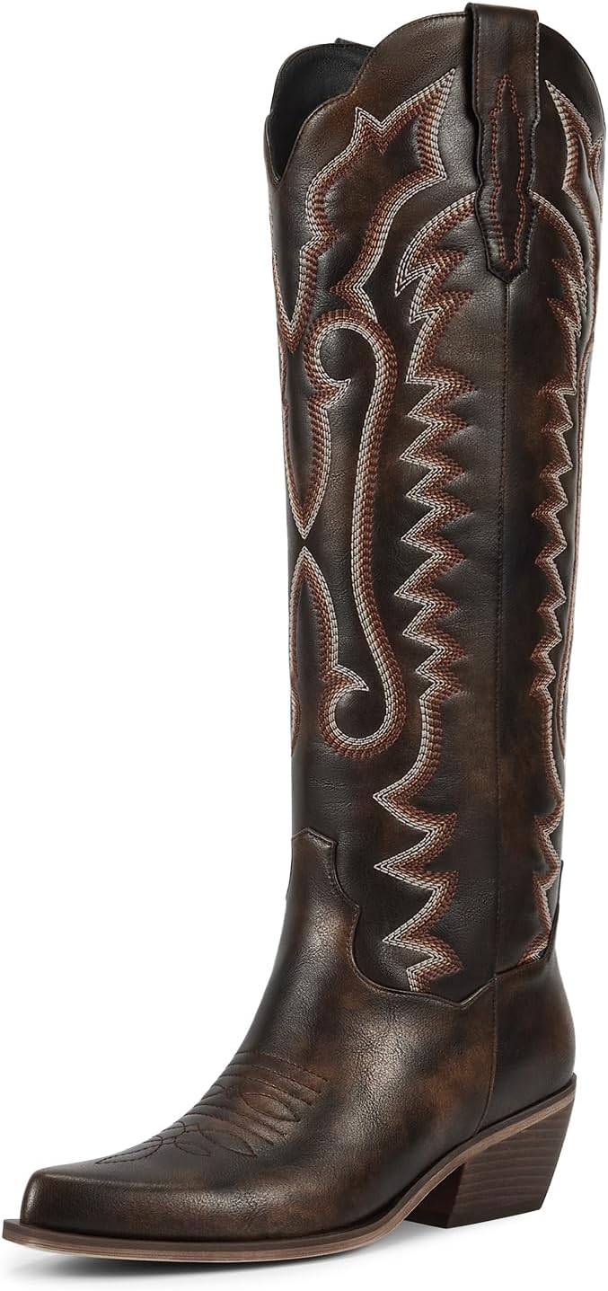 Wetkiss Cowboy Boots for Women - Stylish Knee High Cowgirl Boots