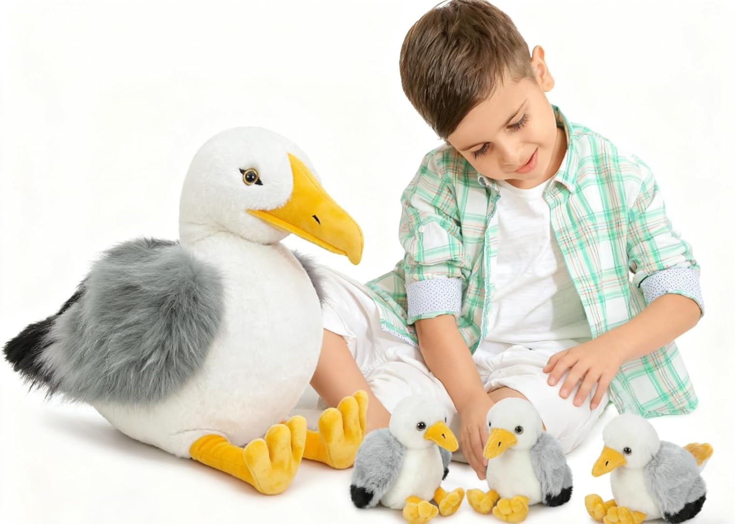 MaoGoLan 4Pcs Big Seagull Stuffed Animal Set for Kids