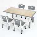 Kids Table and 4 Chairs Set Height Adjustable - Durable, Wipe-Clean