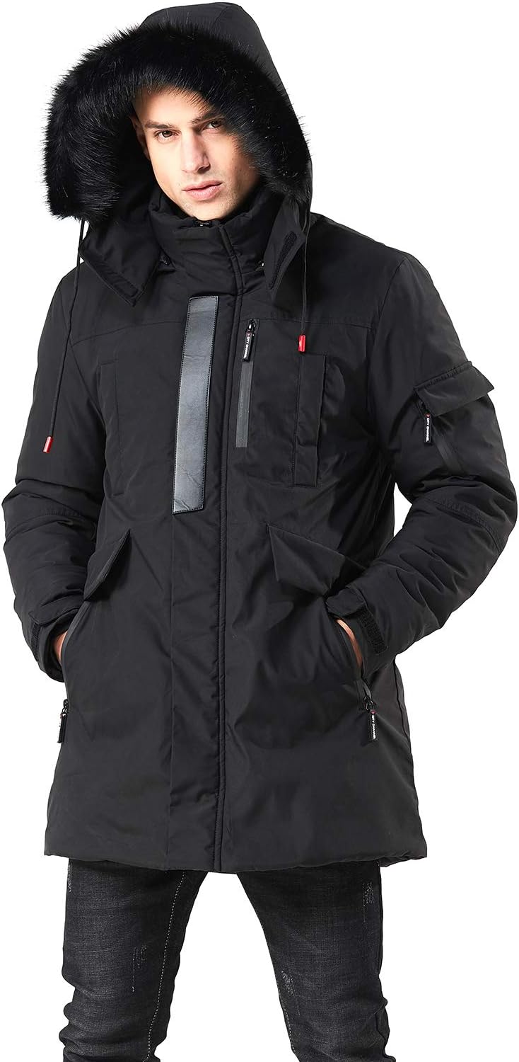 Warm Parka Ski Jacket for Men - Water Resistant Puffer Coat