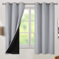 Thermal Insulated 100% Blackout Curtains 38 x 63 in - Light Grey