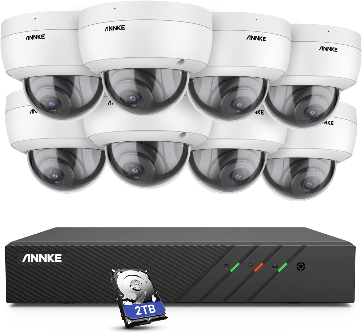 ANNKE H500 5MP PoE Security Camera System with 24hr Recording